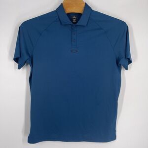 Oakley Polo Shirt Mens Extra Large Blue Regular Fit Short Sleeve‎ Hydrolix Logo